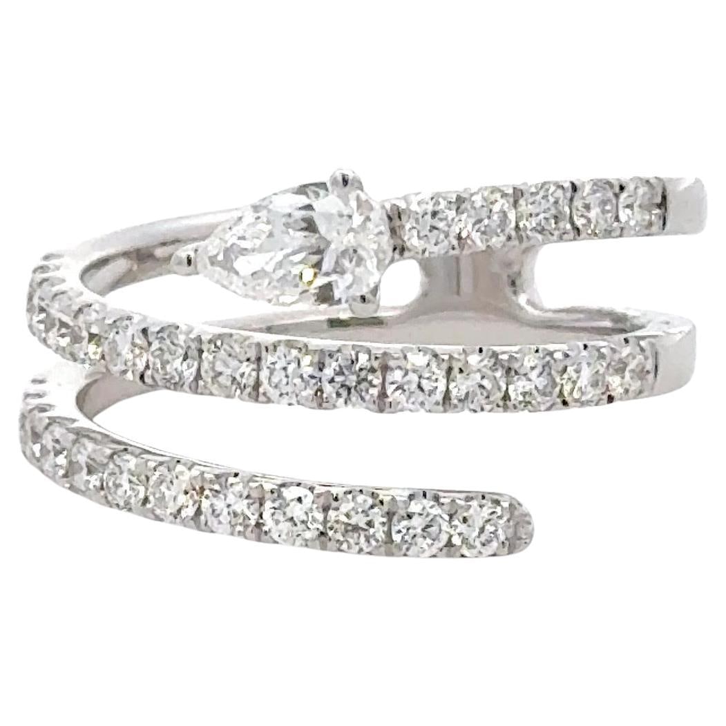 Harbor Diamonds 1.02 Carat Three Row Diamond Ring in 18KT White Gold: Harbor Diamonds 1.02 Carat Three Row Diamond Ring in 18KT White Gold This stunning three-row ring showcases a contemporary design crafted in 18KT white gold. It features a total of 32 round brilliant