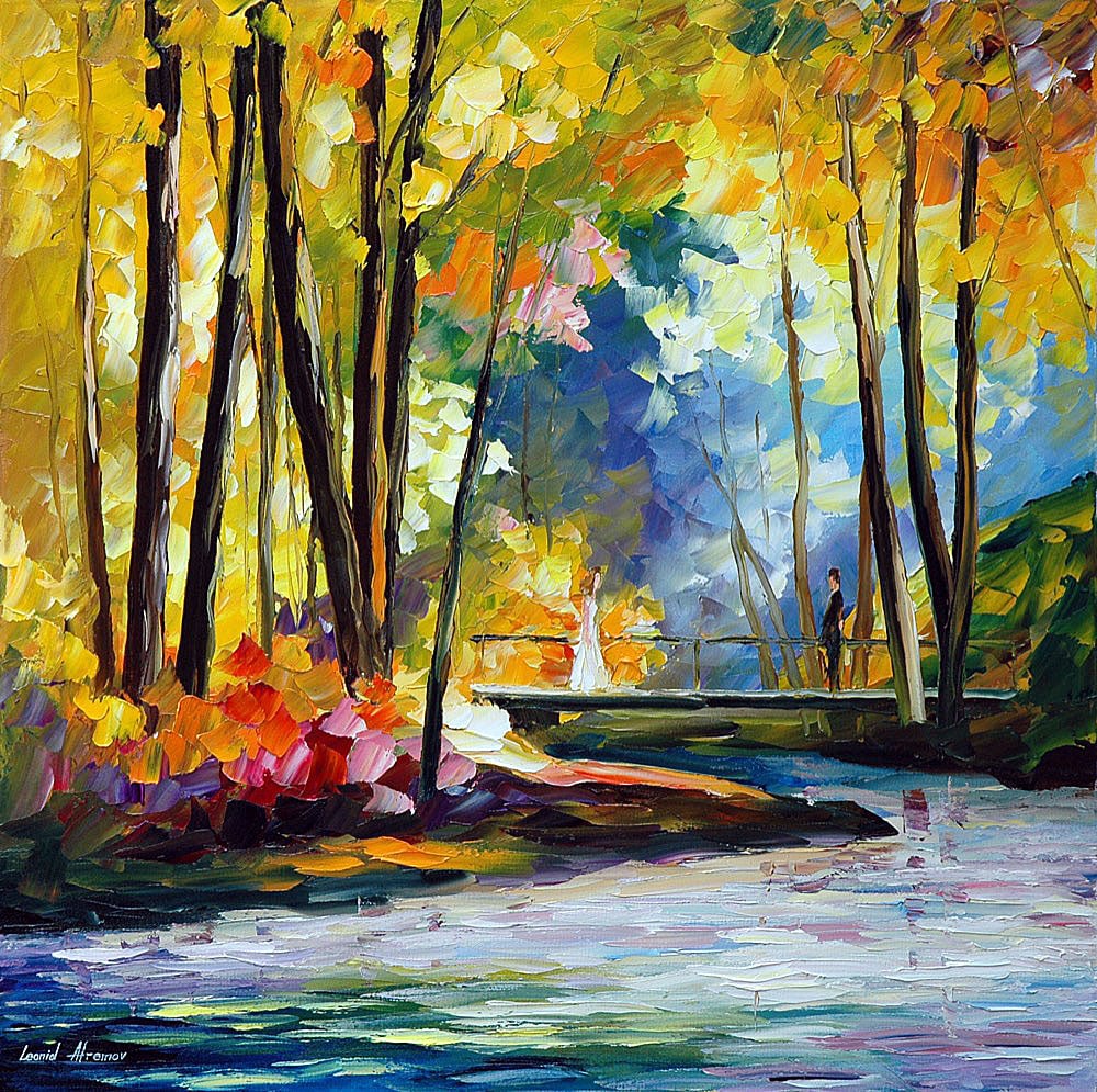 Morning Stream 1/25 Limited Edition Giclee by Leonid Afremov: Morning Stream 1/25 Limited Edition Giclee by Leonid Afremov Experience the enchanting beauty of "Morning Stream," a limited edition giclee artwork by renowned artist Leonid Afremov. This exquisite pi