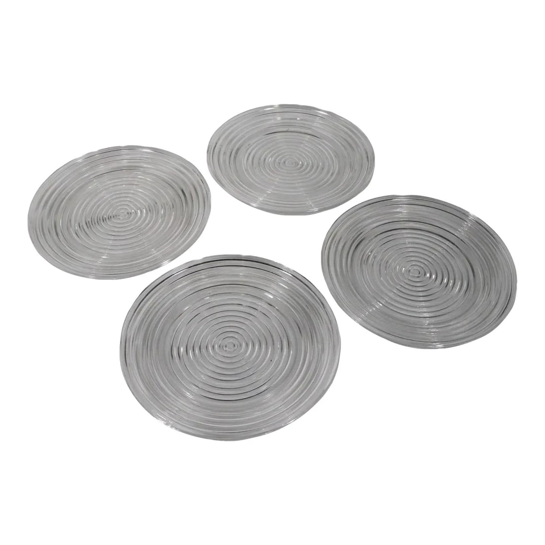 Set of 4 Anchor Hocking Manhattan Pattern Glass Dinner Plates: Set of 4 Anchor Hocking Manhattan Pattern Glass Dinner Plates This elegant set of four Manhattan pattern dinner plates by Anchor Hocking brings a touch of mid 20th century charm to your dining experie