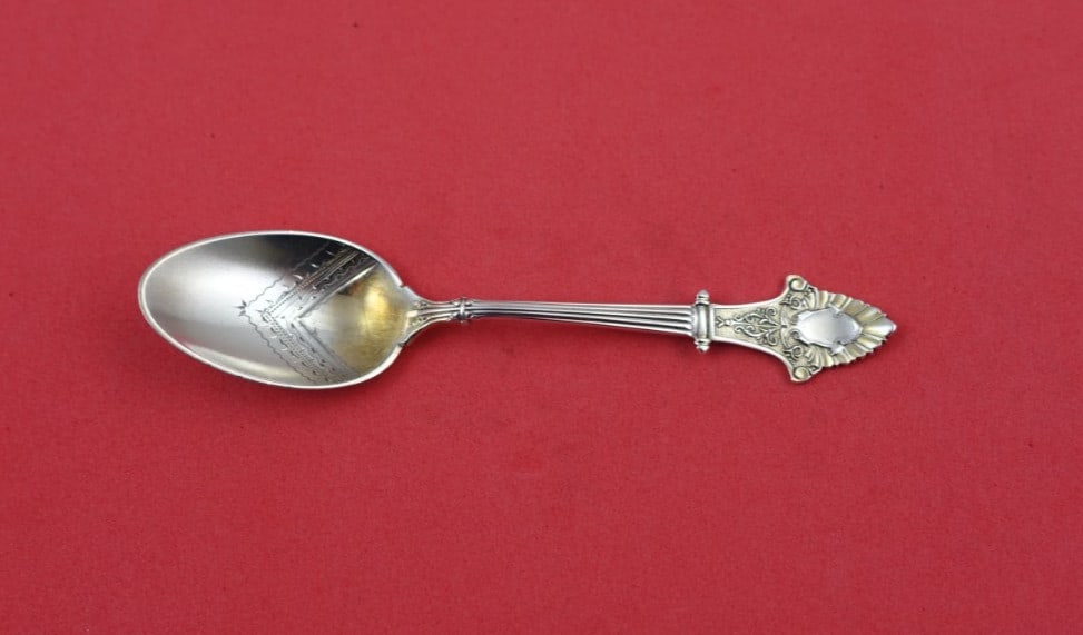 Gorham Louis XIV Sterling Silver Demitasse Spoon 4 1/4 Brite-Cut Gold Wash: Gorham Louis XIV Sterling Silver Demitasse Spoon 4 1/4 Brite-Cut Gold Wash This exquisite demitasse spoon features the classic Louis XIV pattern by Gorham, crafted from sterling silver. The spoon show