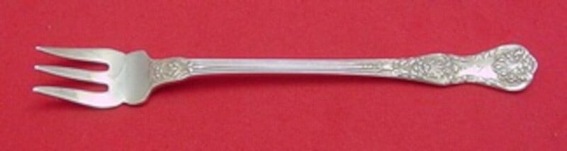 Gorham King George Sterling Silver Cocktail Fork 5 1/4 Inches: Gorham King George Sterling Silver Cocktail Fork 5 1/4 Inches Discover the elegance of the King George cocktail fork by Gorham, crafted from high-quality sterling silver. This classic fork features sh