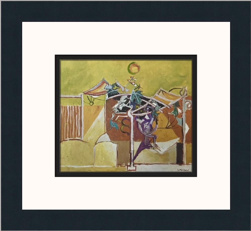Graham Sutherland Vine Pergola Custom Framed Print 1973: Graham Sutherland Vine Pergola Custom Framed Print 1973 This stunning custom framed print titled "Vine Pergola" by Graham Sutherland captures the essence of Expressionism and Impressionism. Produced i