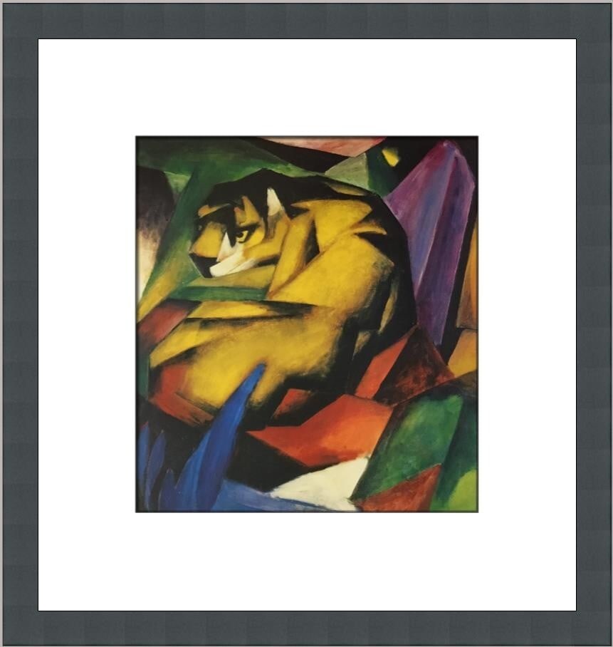 Franz Marc The Tiger Custom Framed Print Abstract Impressionism 1997: Franz Marc The Tiger Custom Framed Print Abstract Impressionism 1997 This stunning custom framed print titled "The Tiger" by Franz Marc showcases the artist's unique style of Abstract Impressionism. P