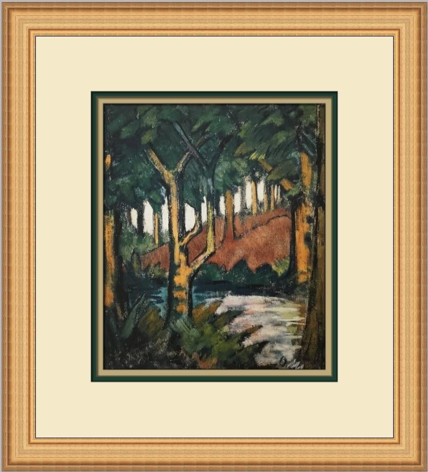 Otto Mueller Forest Landscape II Custom Framed Art Print 14 x 14: Otto Mueller Forest Landscape II Custom Framed Art Print 14 x 14 Immerse yourself in the beauty of Otto Mueller's "Forest Landscape II" with this custom framed print. This stunning piece showcases the