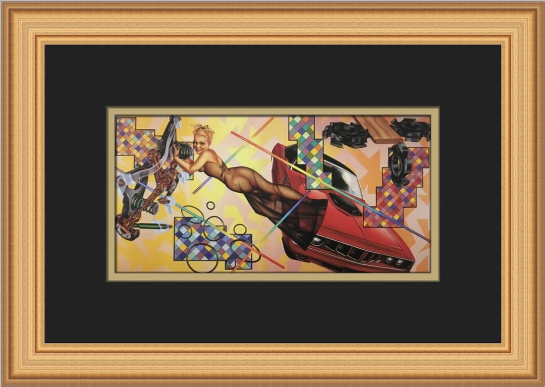 Peter Phillips Art-O-Matic Cudacutie Custom Framed Pop Art Print 16 x 11: Peter Phillips Art-O-Matic Cudacutie Custom Framed Pop Art Print 16 x 11 This Peter Phillips Art-O-Matic Cudacutie custom framed print showcases a stunning pop art style. Created in 2000, this medium-