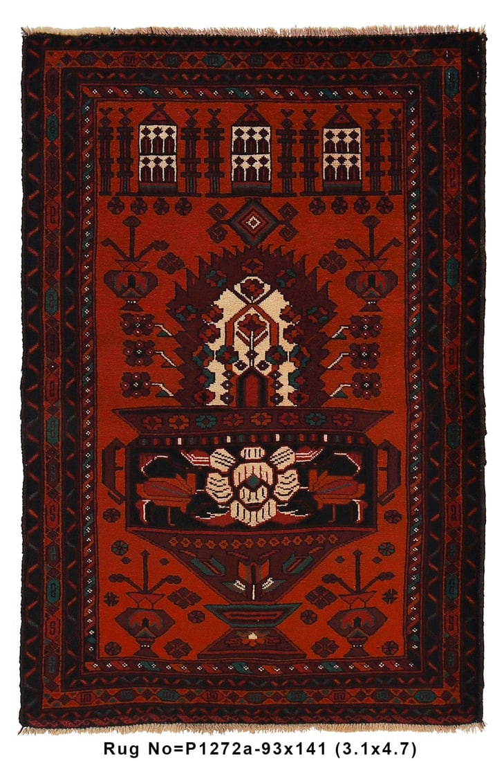Afghan Handmade Primitive Wool Baluch Rug 3.1 x 4.7 Feet: Afghan Handmade Primitive Wool Baluch Rug 3.1 x 4.7 Feet Discover the unique charm of this Afghan Handmade Primitive Wool Baluch Rug, measuring 3.1 x 4.7 feet. Perfect for adding an authentic touch to