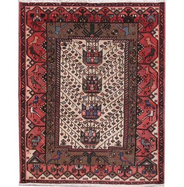 3.7 x 4.7 Nomadic Persian Hamadan Tribal Rug: 3.7 x 4.7 Nomadic Persian Hamadan Tribal Rug Enhance your living space with this exquisite Nomadic Persian Hamadan Tribal Rug, measuring 3.7 x 4.7 feet. Designed with rich tribal patterns, this rug sh