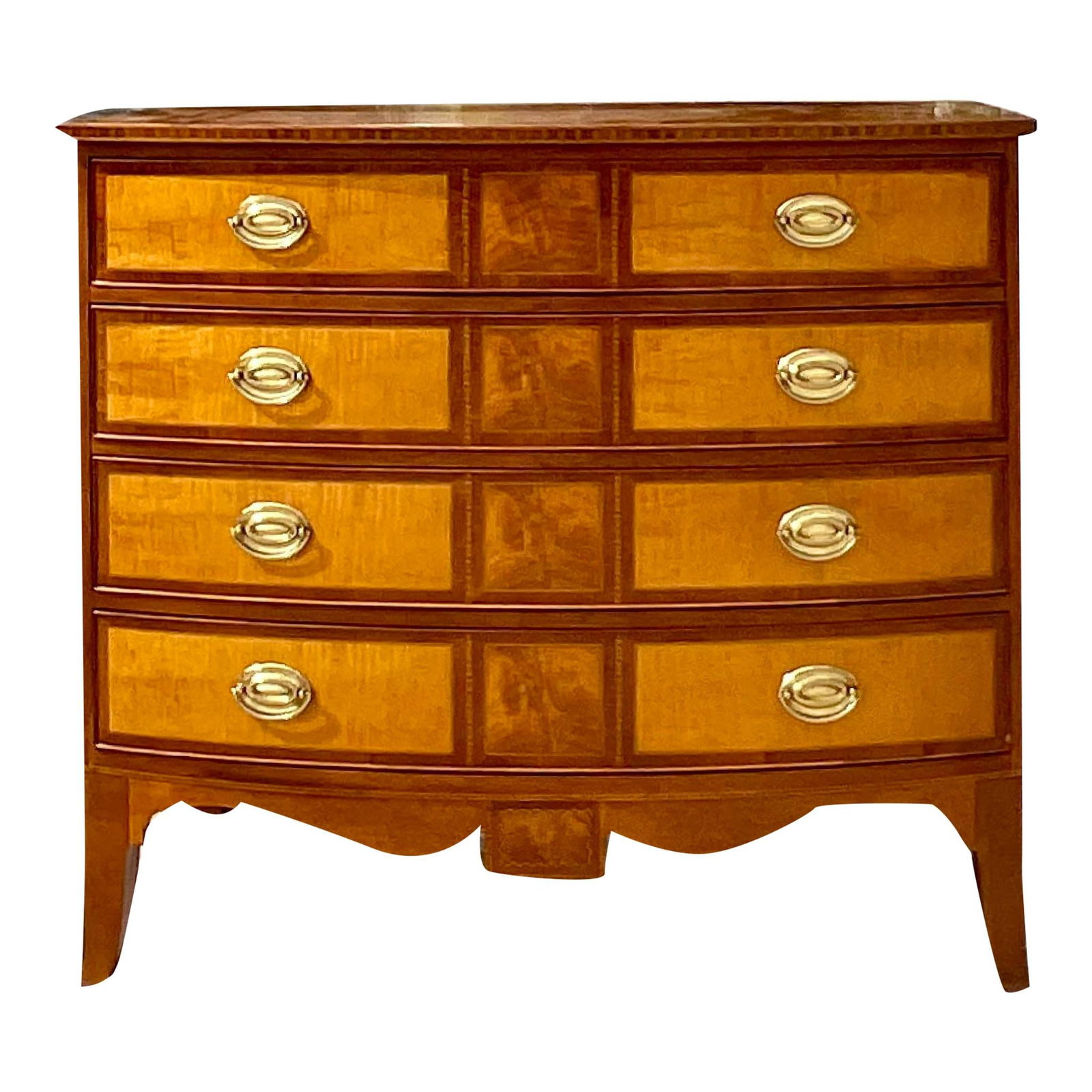 Baker Williamsburg Vintage Burl Chest of Drawers Cinnamon Wood (1 of 10)