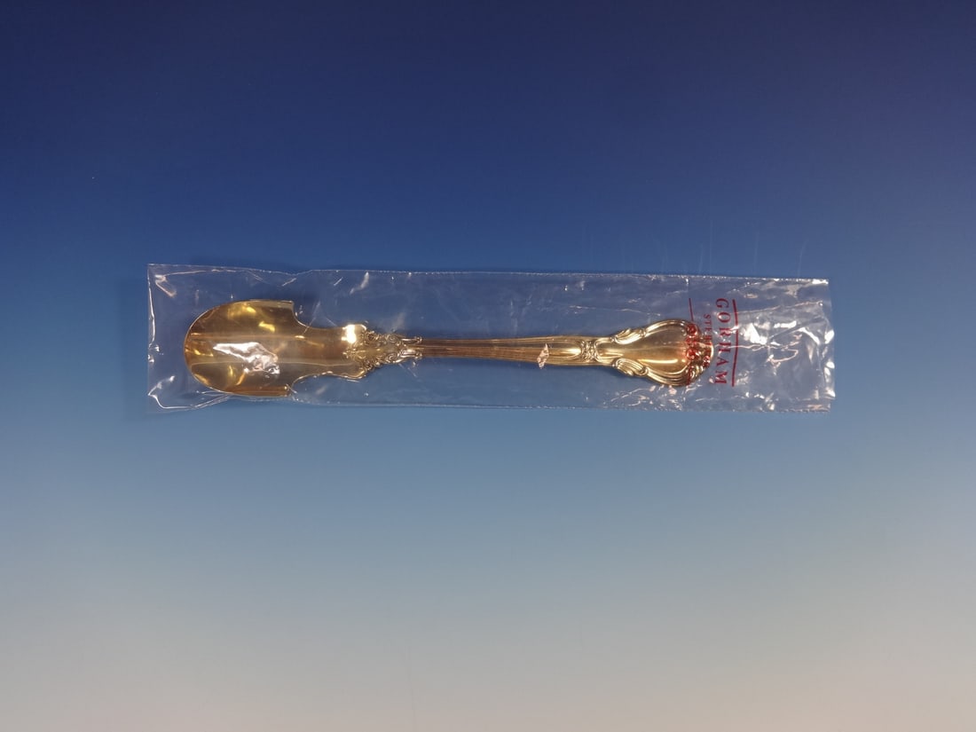 Gorham Chantilly Vermeil Sterling Silver Cheese Scoop 8 1/8 Inch: Gorham Chantilly Vermeil Sterling Silver Cheese Scoop 8 1/8 Inch This exquisite cheese scoop is crafted in the elegant Chantilly Vermeil pattern by Gorham, made from high-quality sterling silver. Meas