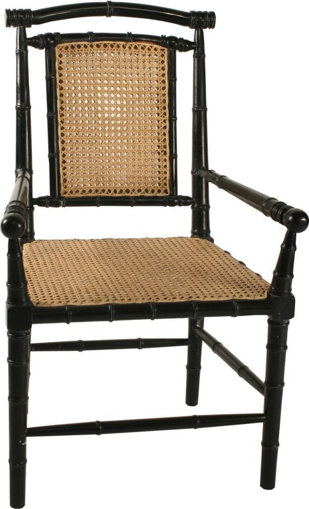 Noir Black Mahogany Bamboo Chair British Colonial Style (1 of 1)