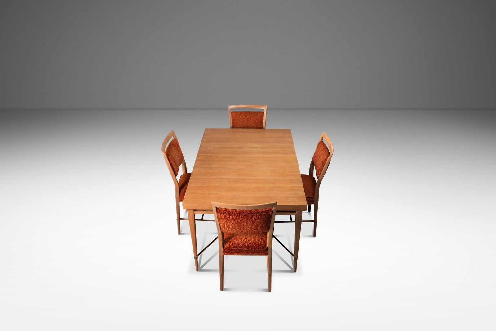 Rare Paul McCobb Mid-Century Modern Dining Set in Mahogany Brass 1950s (1 of 10)