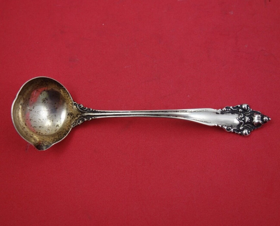 Reed and Barton La Splendide Sterling Silver Sauce Ladle Gold Wash 5 3/8" (1 of 2)