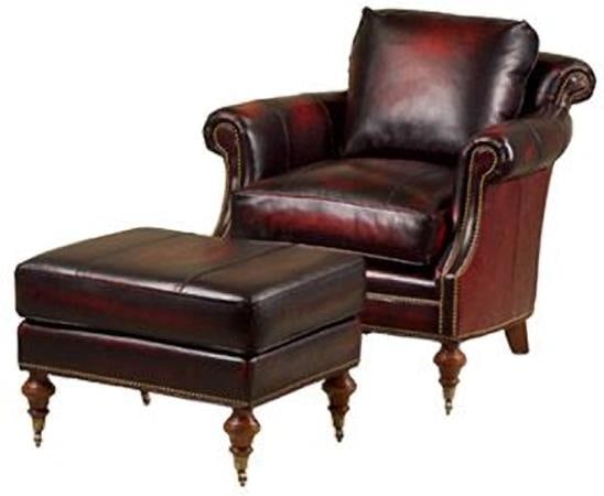 Luxurious Oxblood Leather Accent Chair Hand-Crafted in USA (1 of 1)