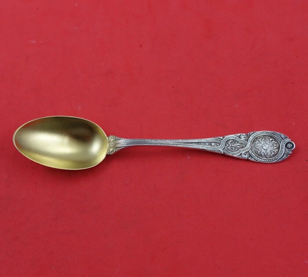 Wendt Moresque Sterling Silver Spoon Gold Washed Frosted Bowl 4 4/8" (1 of 3)