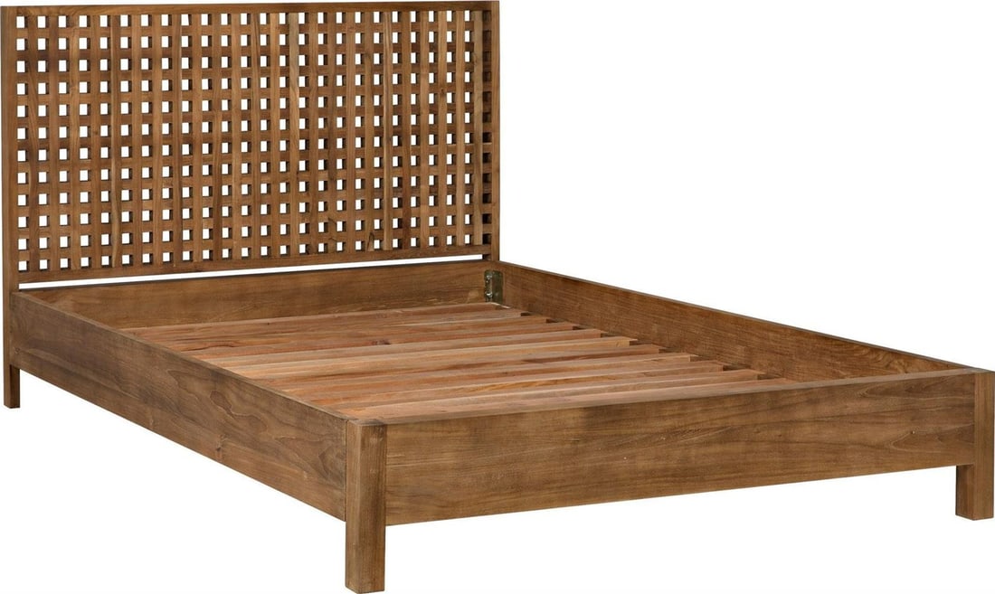 Noir Quinnton Queen Teak Bed Elegant Campaign Design (1 of 8)