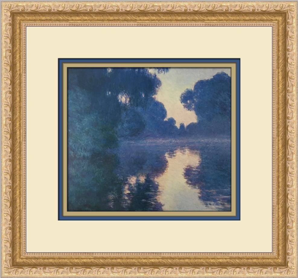 Claude Monet In The Early Morning on the Seine Custom Framed Art Print 14x13 (1 of 2)