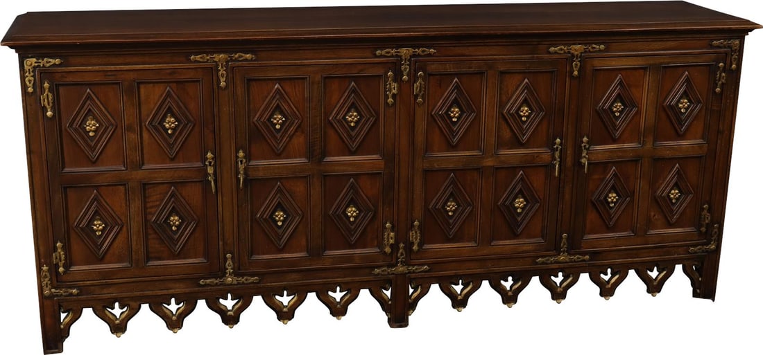 Vintage 1950 French Walnut Sideboard (1 of 12)