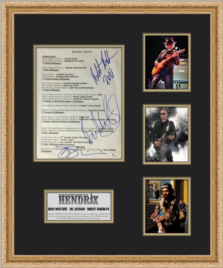 Brad Whitford Joe Satriani Robert Randolph Signed Set List Framed JSA COA (1 of 11)