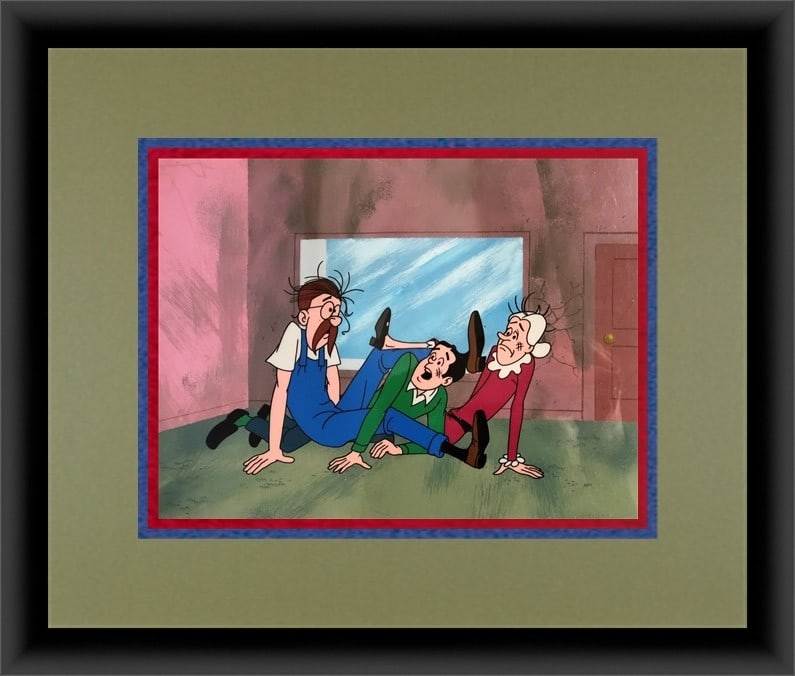 Archie Animation Production Cel Custom Framed 1980 Filmation Art: Archie Animation Production Cel Custom Framed 1980 Filmation Art This beautifully framed production cel features the iconic character Archie, created during the 1980 production era by Filmation Studio