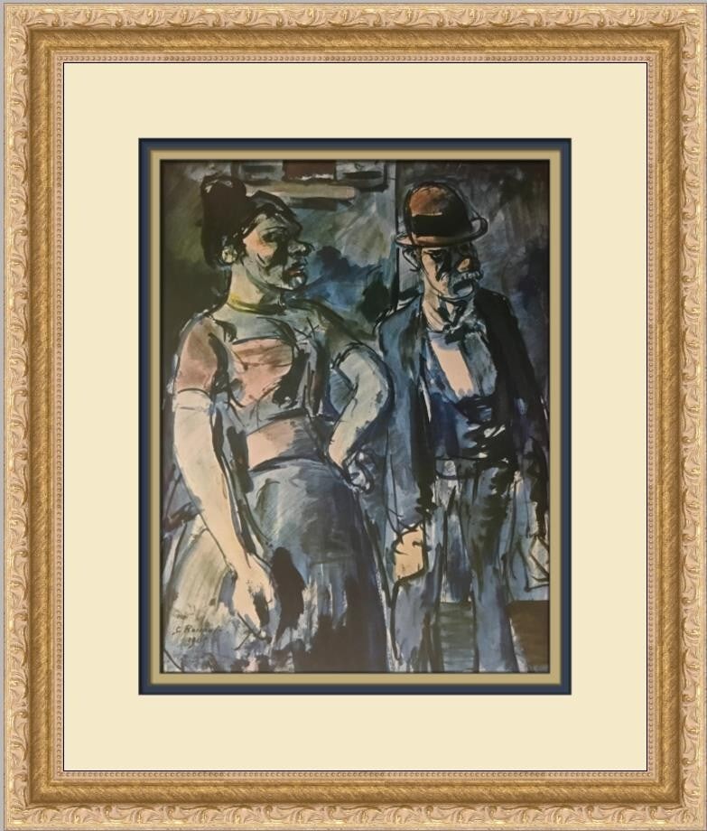 Georges Rouault The Couple Framed Print 1977 Expressionism Art: Georges Rouault The Couple Framed Print 1977 Expressionism Art This exquisite custom framed print titled "The Couple" by artist Georges Rouault showcases a blend of Expressionism and Impressionism sty