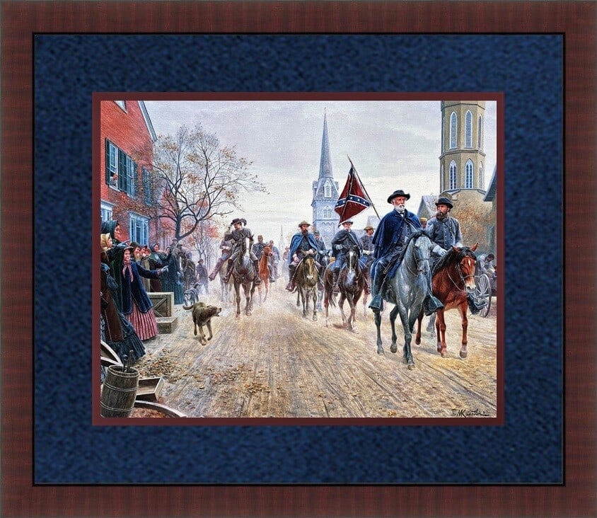 Mort Kunstler Civil War Print Robert E Lee Framed Artwork 15 x 18: Mort Kunstler Civil War Print Robert E Lee Framed Artwork 15 x 18 This striking print titled 'Robert E. Lee at Fredericksburg' by renowned artist Mort Kunstler captures a significant moment in Civil W