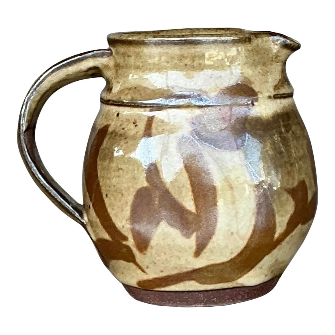 Charming Vintage Studio Pottery Pitcher with Earthy Glaze (1 of 6)