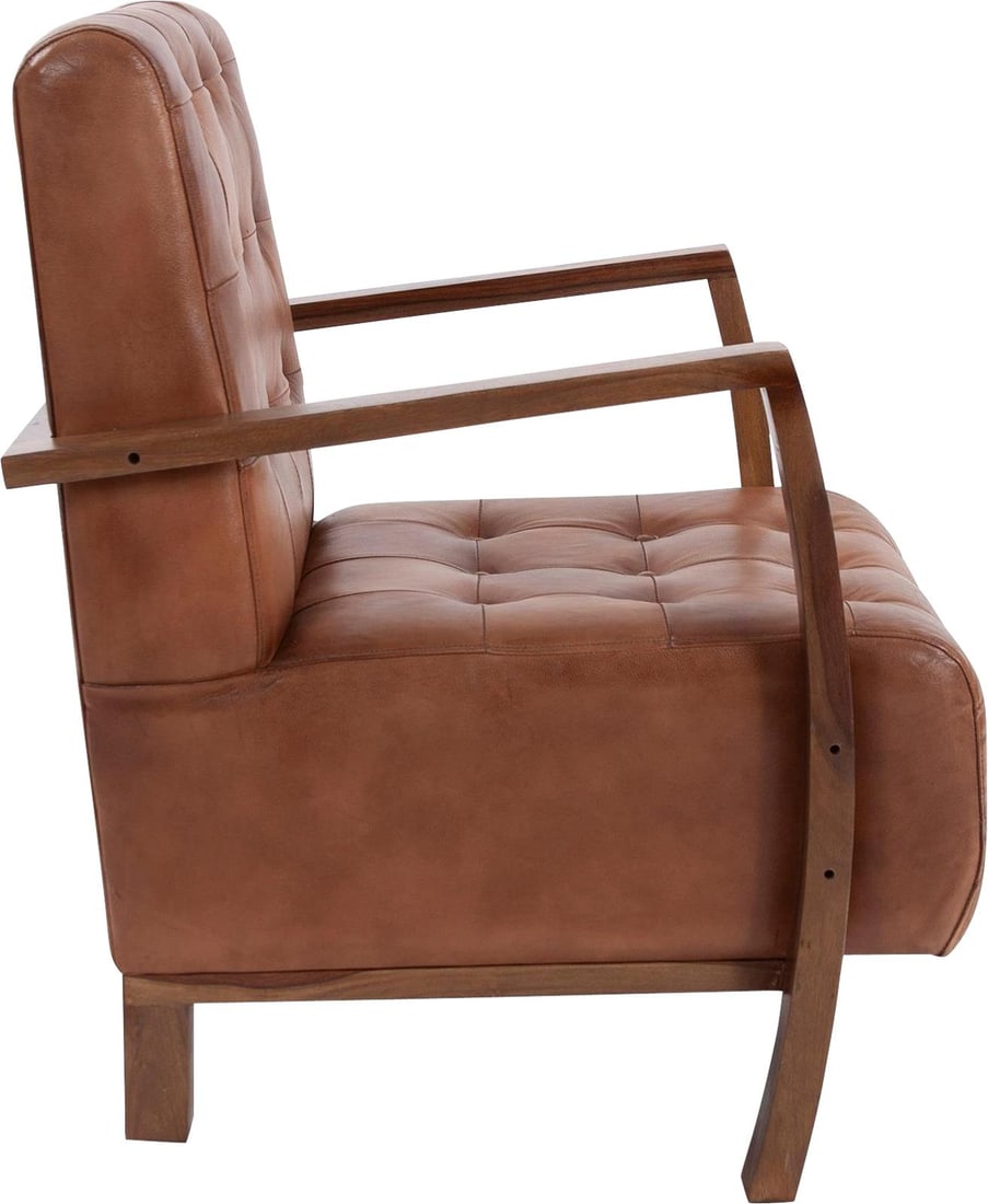 Howard Elliott Davenport Tufted Leather Chair Bourbon Brown (1 of 6)