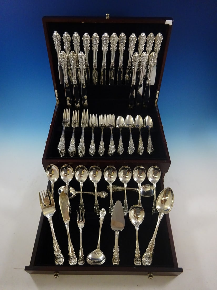 Wallace Sir Christopher Sterling Silver Flatware Set 97 Pieces for 18 Service (1 of 10)