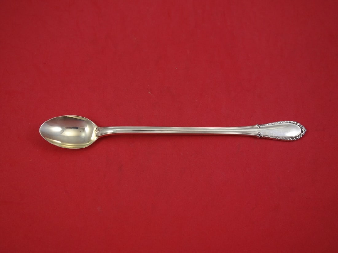 Buccellati Villa D'Este Sterling Silver Iced Tea Spoon 8 Inch: Buccellati Villa D'Este Sterling Silver Iced Tea Spoon 8 Inch This exquisite iced tea spoon is crafted from high-quality sterling silver and features the elegant Villa D'Este pattern by Buccellati. Me