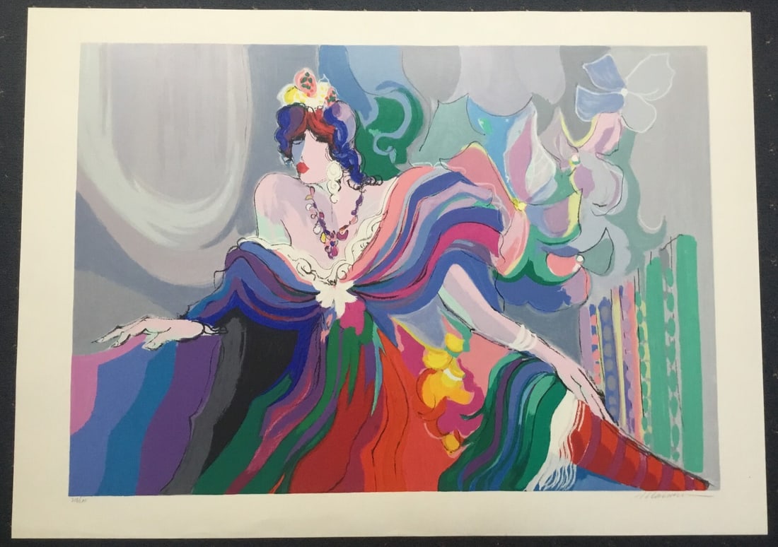 Isaac Maimon Courtesan Limited Edition Serigraph Signed #218: Isaac Maimon Courtesan Limited Edition Serigraph Signed #218 This striking serigraph titled "Courtesan" by Isaac Maimon is a limited edition artwork, meticulously signed and numbered by the artist him
