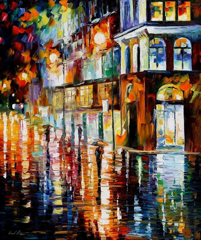 Limited Edition 1/25 Giclee by Leonid Afremov West Palm Beach: Limited Edition 1/25 Giclee by Leonid Afremov West Palm Beach This limited edition giclee painting, hand-painted by renowned artist Leonid Afremov, captures the vibrant essence of the City Place area
