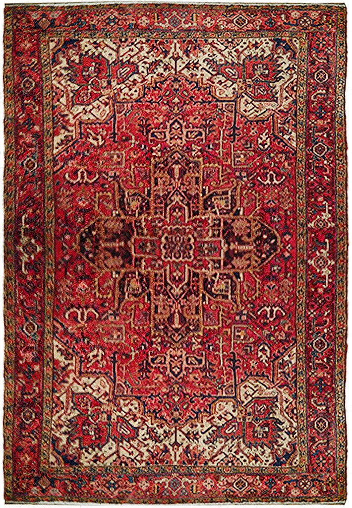 8 x 11.6 Semi-Antique Persian Heriz Rug Handmade in Iran (1 of 6)