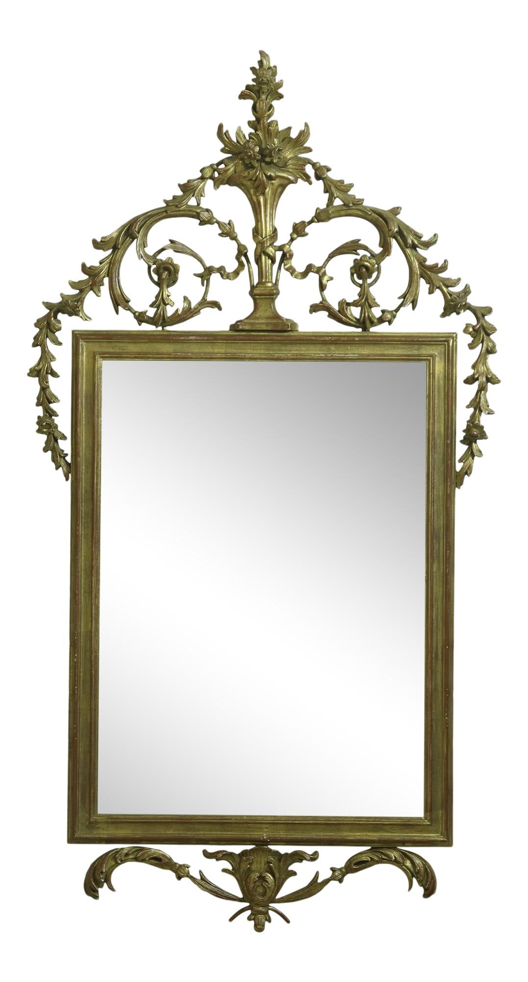 Vintage Italian Ornate Gold Mirror with Floral Motifs 29.5 x 54 (1 of 10)