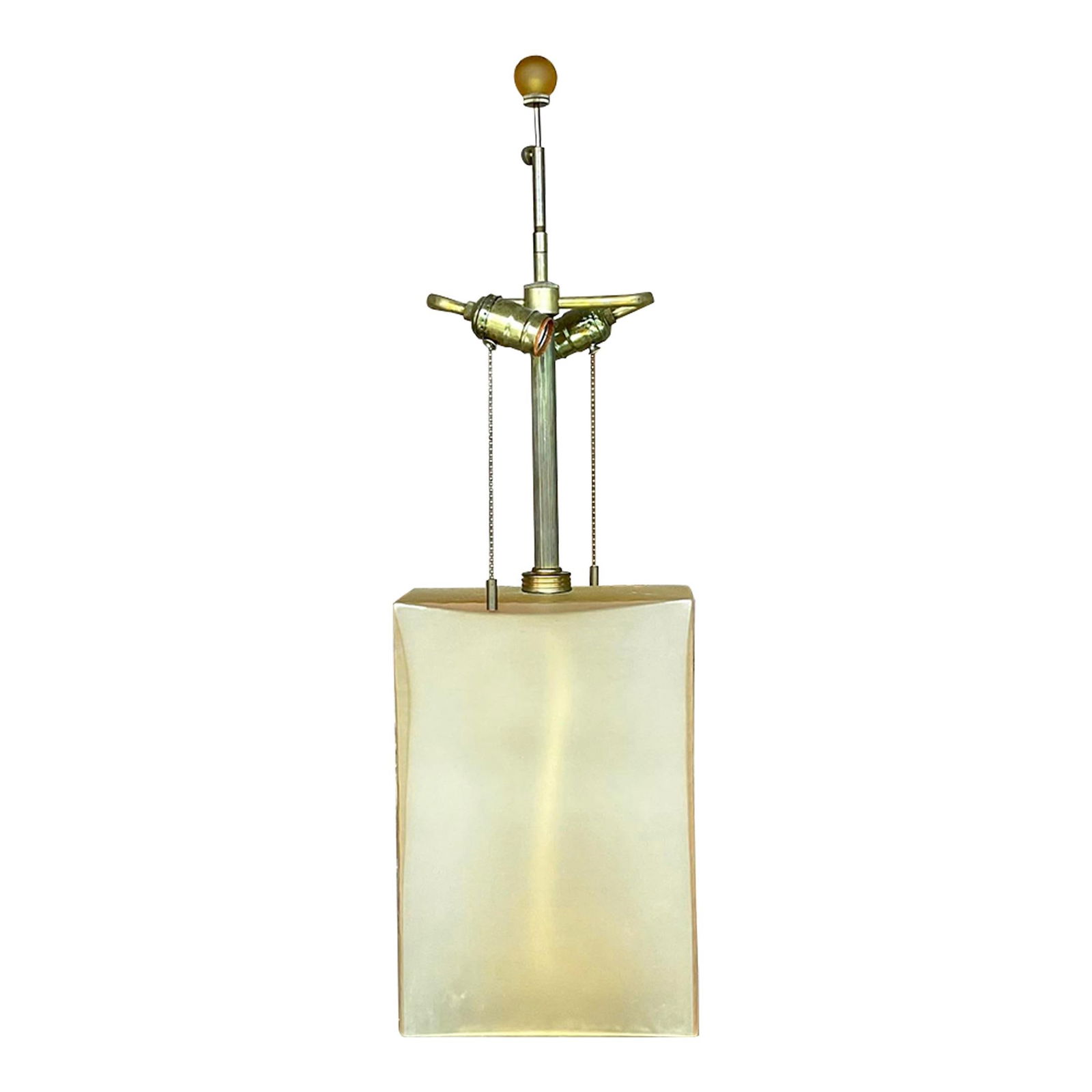 Vintage Boho John Hutton Amber Glass Table Lamp: Vintage Boho John Hutton Amber Glass Table Lamp This exquisite vintage Boho table lamp showcases a captivating heavy frosted glass design in a warm amber hue, created by the renowned John Hutton. The