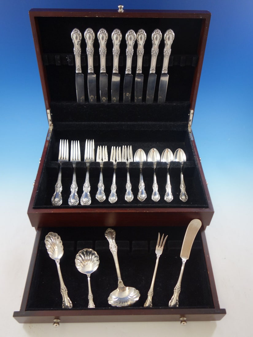 International Sterling Silver Wild Rose Flatware Set for 8 with 37 Pieces (1 of 8)
