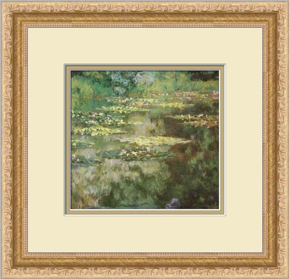 Claude Monet Water Lilies III Custom Framed Art Print 13 x 13 (1 of 2)