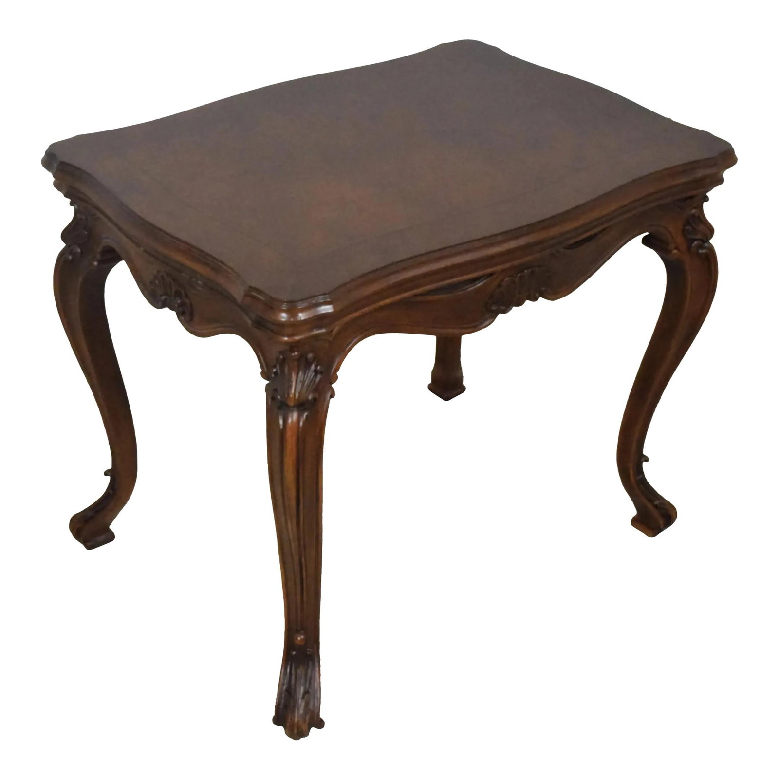 Karges French Louis XV Walnut Lamp Table with Carved Details: Karges French Louis XV Walnut Lamp Table with Carved Details This exquisite Karges French Louis XV walnut occasional lamp table showcases fine carved details and high-quality construction, embodying c