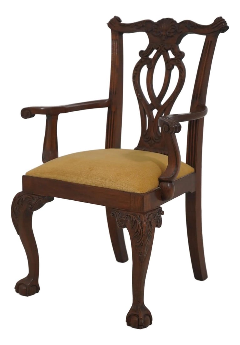 Chippendale Style Doll Size Armchair with Ball & Claw Feet (1 of 10)