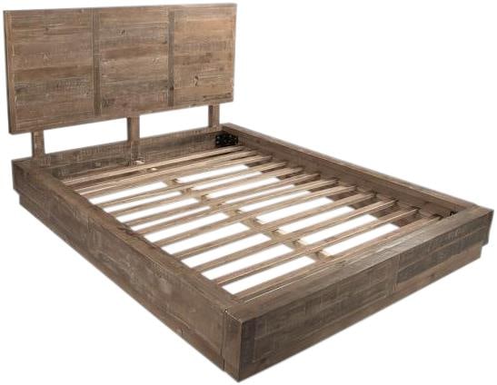 Zentique Eco-Friendly Cheval Queen Bed Rustic Reclaimed Pine Chestnut Finish (1 of 3)