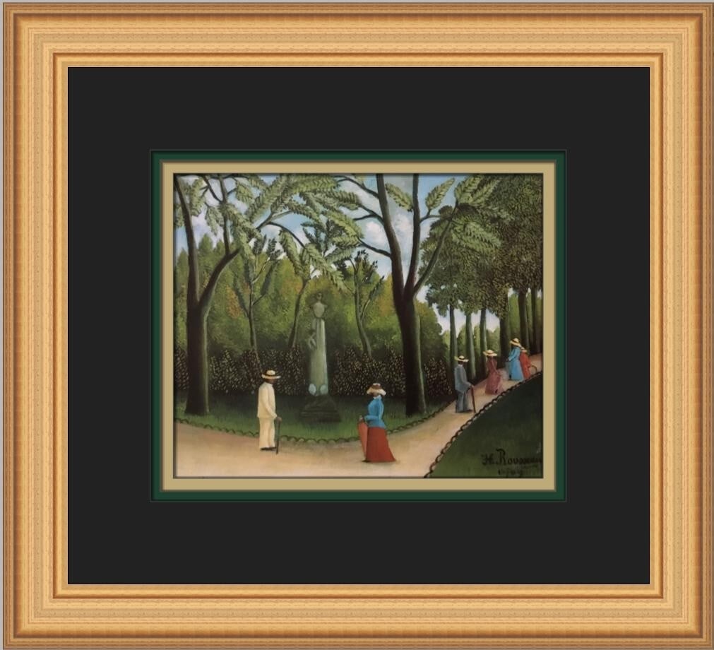 Henri Rousseau Luxembourg Gardens Custom Framed Art Print 11 x 13: Henri Rousseau Luxembourg Gardens Custom Framed Art Print 11 x 13 This stunning custom framed print features Henri Rousseau's celebrated work, "Luxembourg Gardens," capturing the essence of Expression