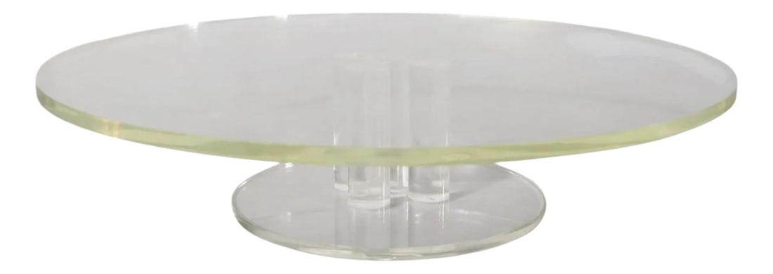 Modernist Lucite Pedestal Cake Stand Attributed to Plexi Art (1 of 7)