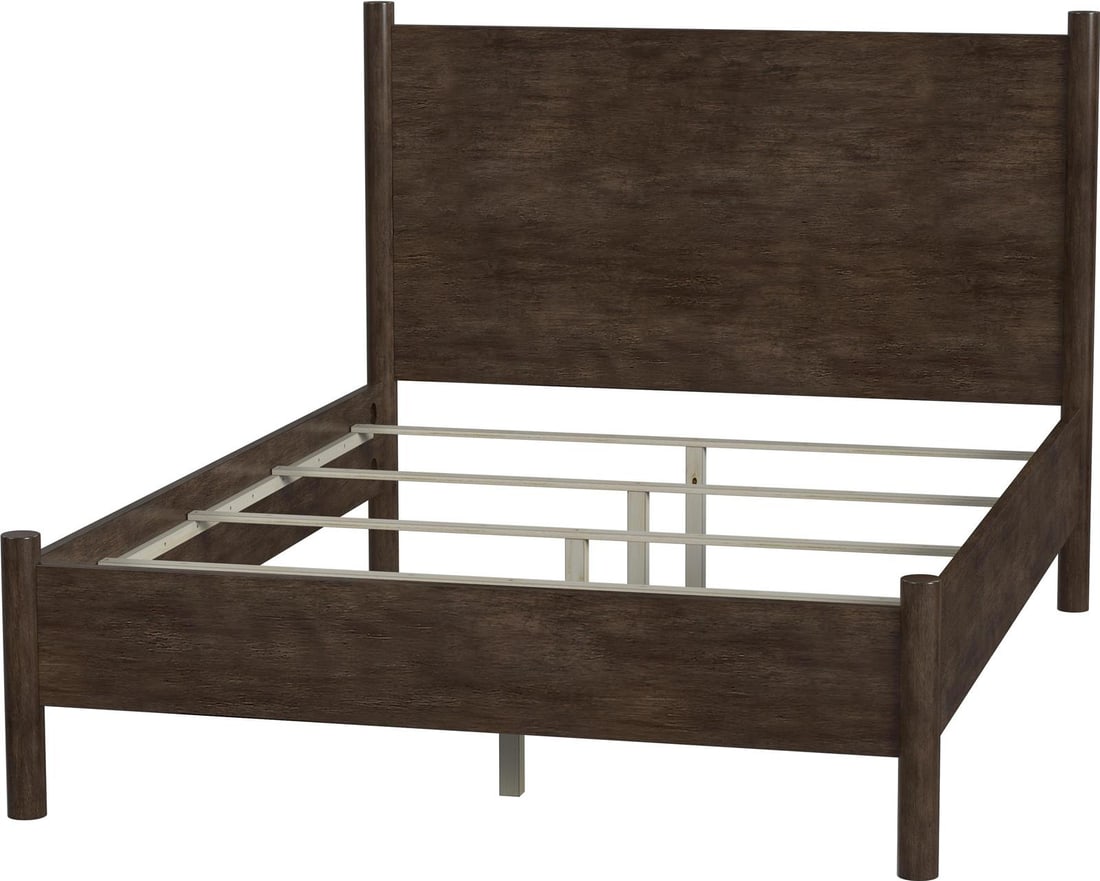 Butler Lennon Mid-Century Queen Bed in Mahogany Veneer (1 of 7)