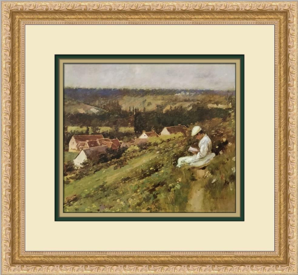 The Valley of Arconville Custom Framed Print by Theodore Robinson: The Valley of Arconville Custom Framed Print by Theodore Robinson Experience the beauty of impressionism with Theodore Robinson's 'The Valley of Arconville'. This custom framed print showcases a stunn