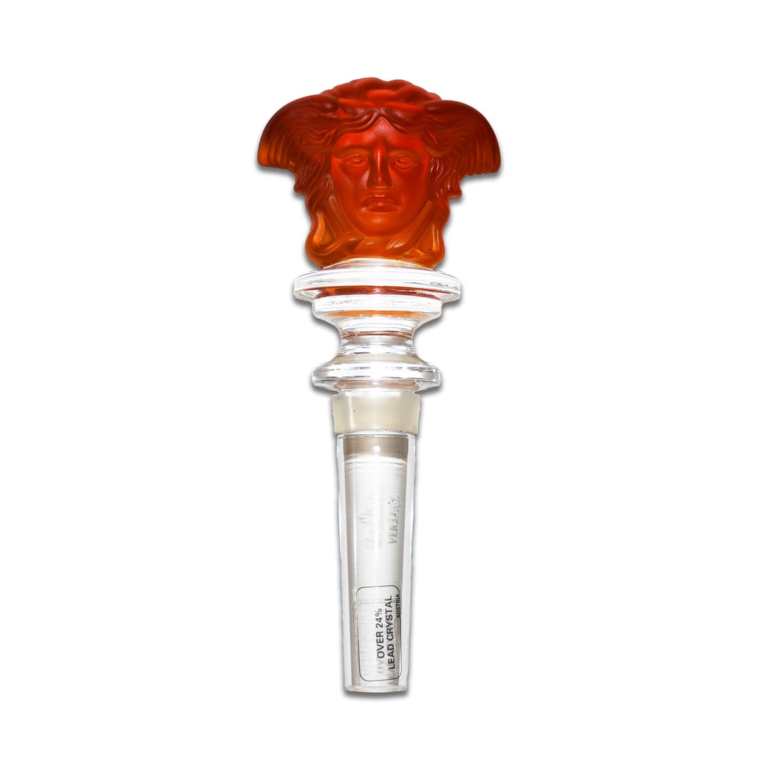 Rosenthal Versace Medusa Amber Crystal Wine Bottle Stopper Rare (1 of 4)