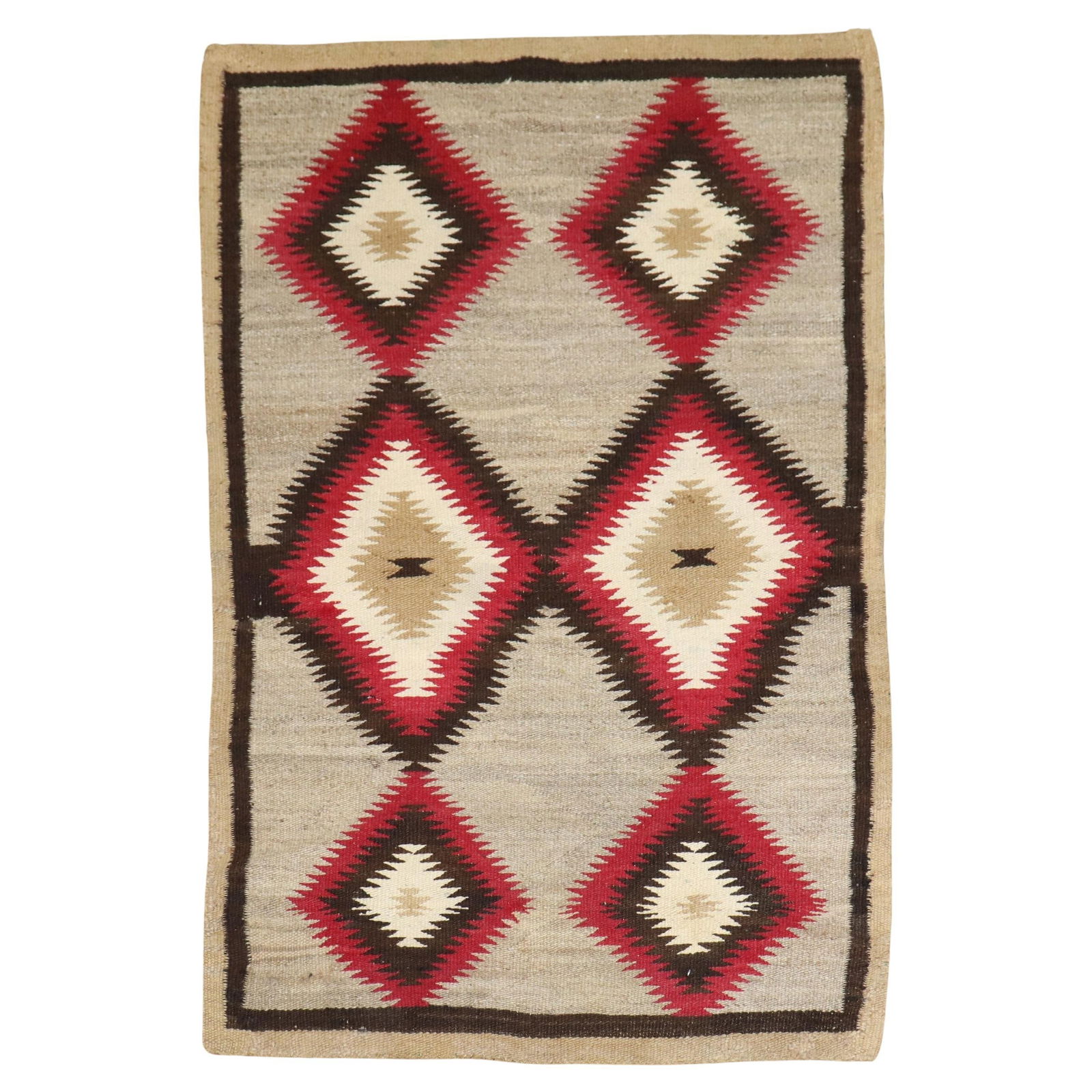 Antique Navajo Tribal Rug 1910 Hand-Woven Wool 35 x 56 in (1 of 9)