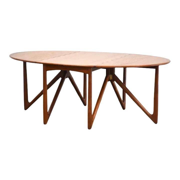 Vintage Made In Denmark Teak Three Legged Stool: