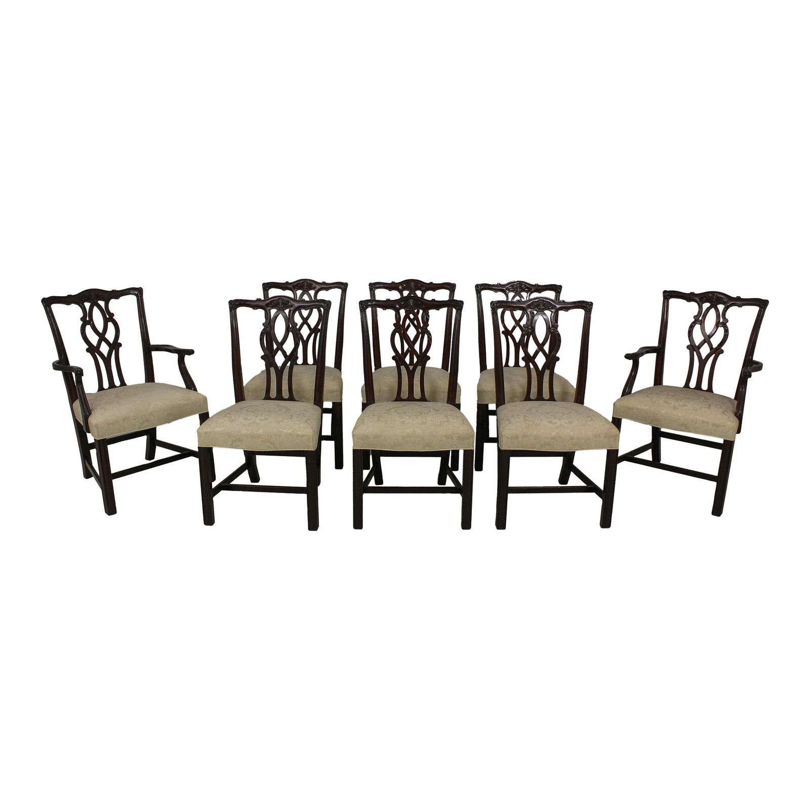 Set of 8 Kindel Chippendale Mahogany Dining Chairs Oxford Collection (1 of 10)
