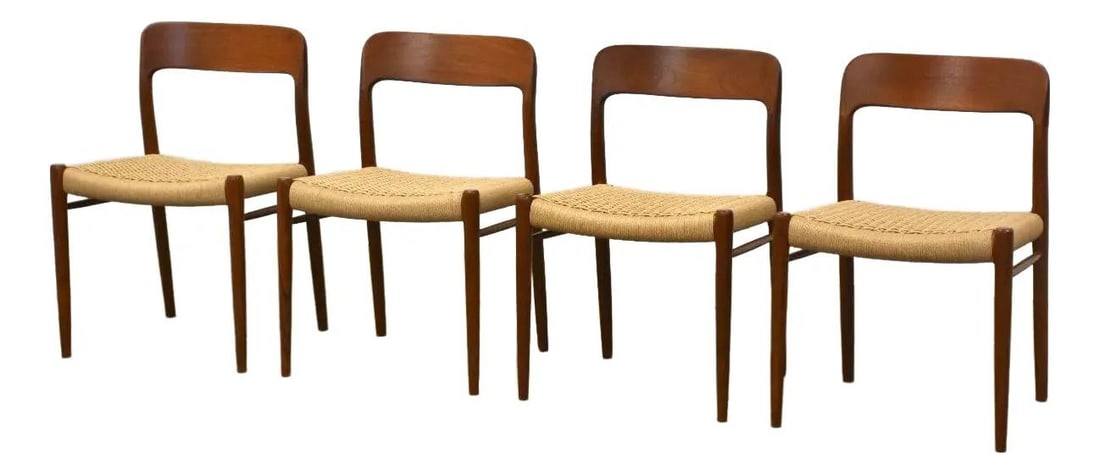 Mid Century Niels Moller Teak Dining Chairs Set of 4 (1 of 8)