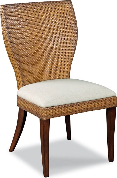 Woodbridge Stylish Brown Woven Leather Dining Chair 38H 21W 24D: Woodbridge Stylish Brown Woven Leather Dining Chair 38H 21W 24D Elevate your dining experience with this Stylish Brown Leather Dining Chair. Crafted from woven leather with a rich umber finish, this c