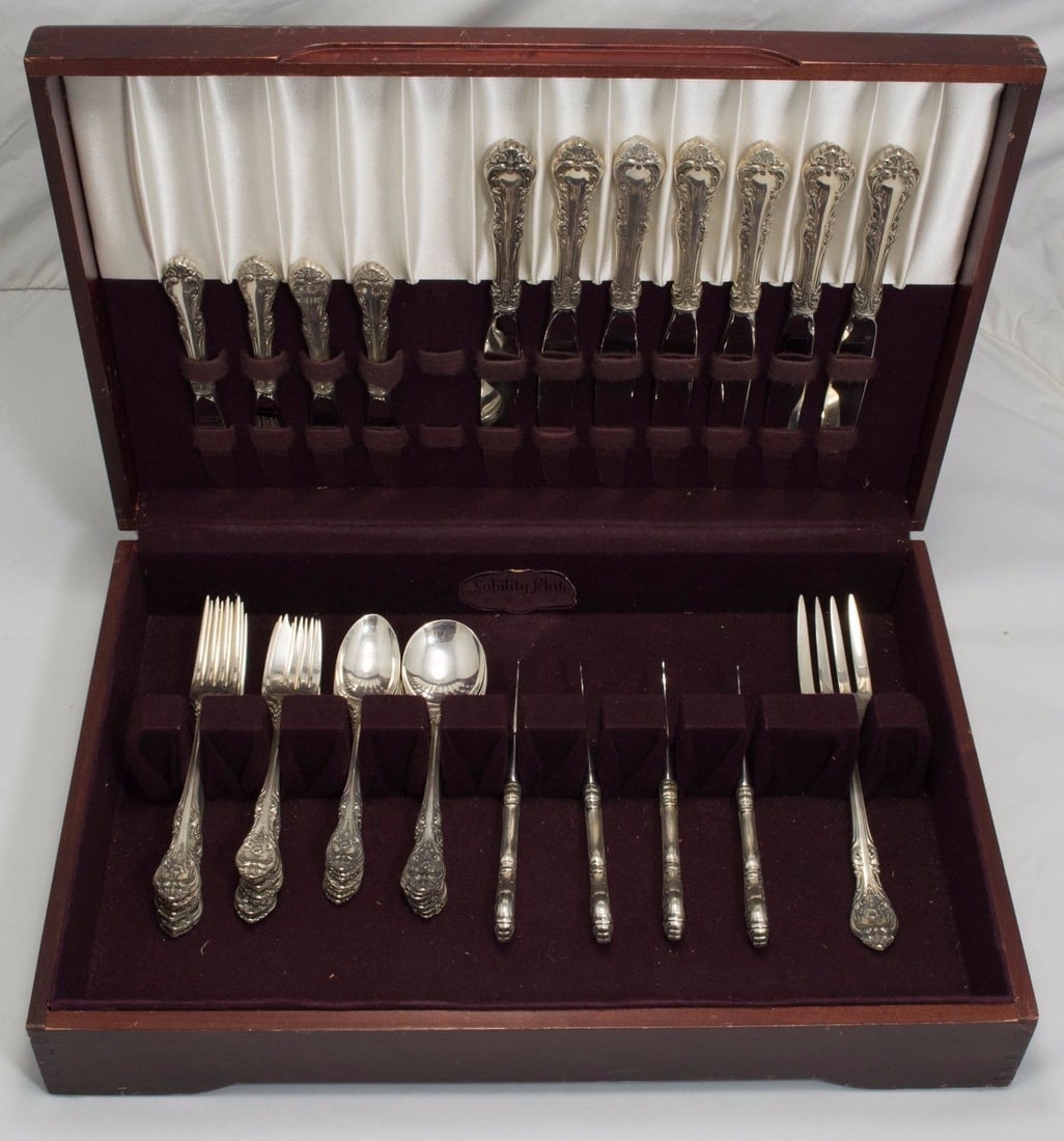 Gorham King Edward Sterling Silver Flatware Set 44pc for 7 No Monogram (1 of 5)